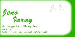 jeno varay business card