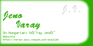 jeno varay business card